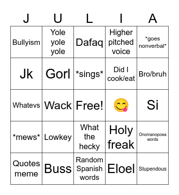 Jingo Bingo Card