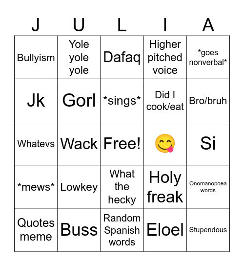 Jingo Bingo Card
