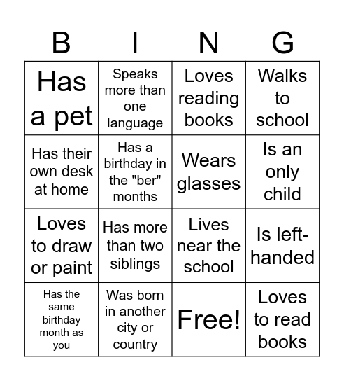 Find Someone Who... Bingo Card