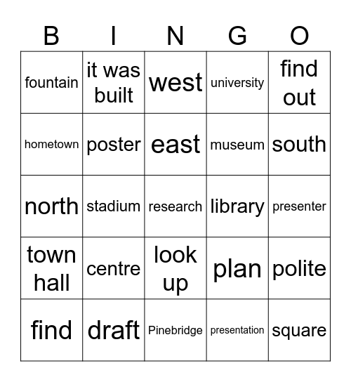unit 5 bingo Card