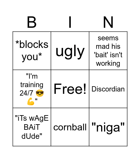 Jasmine Insults Bingo Card