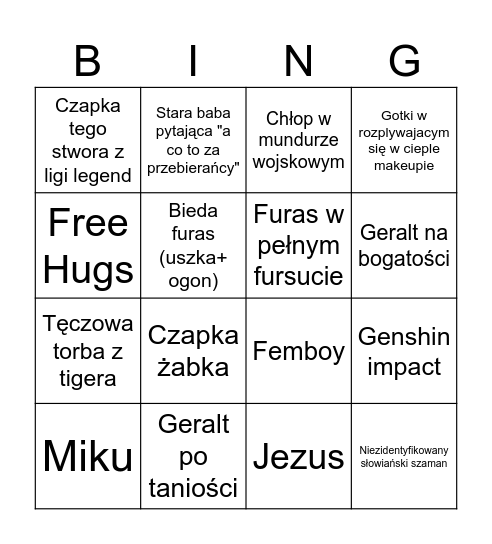 Main station w trakcie pyrkonu Bingo Card