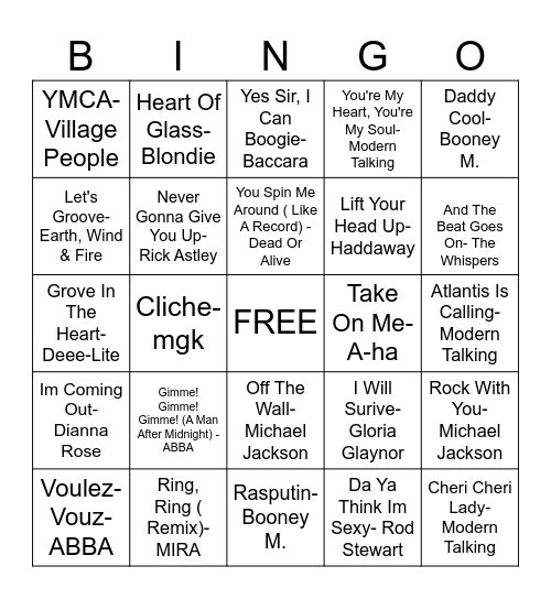 CABRONES SING-OH Bingo Card
