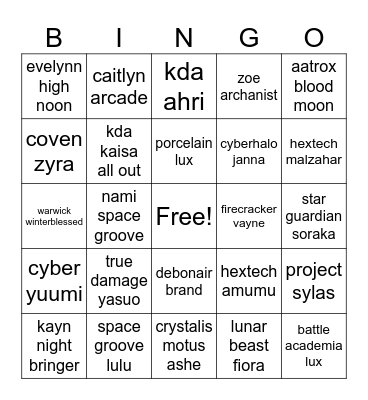 mityczne bingo Card