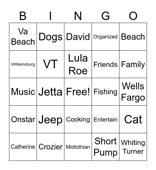 BIRTHDAY Bingo Card