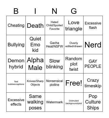 Gacha Bingo Card