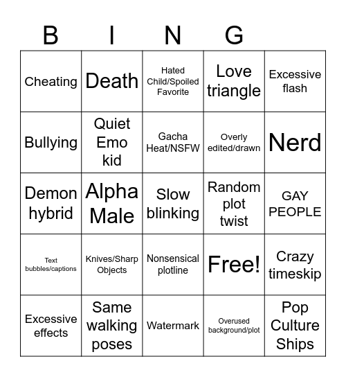 Gacha Bingo Card