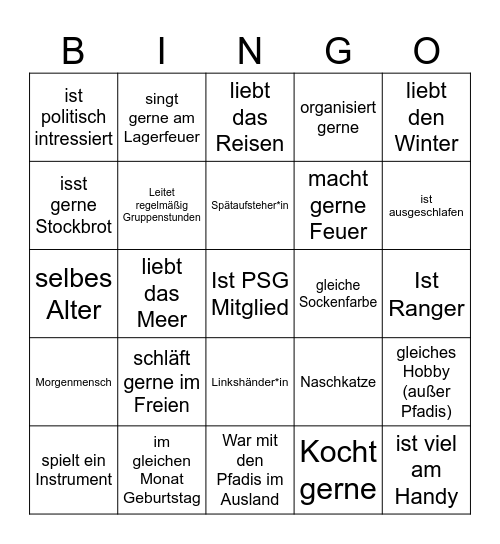 BINGO Card