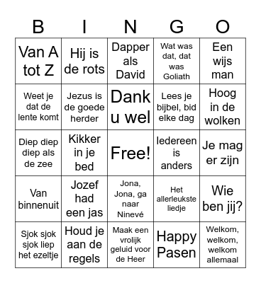 Muziekbingo Card