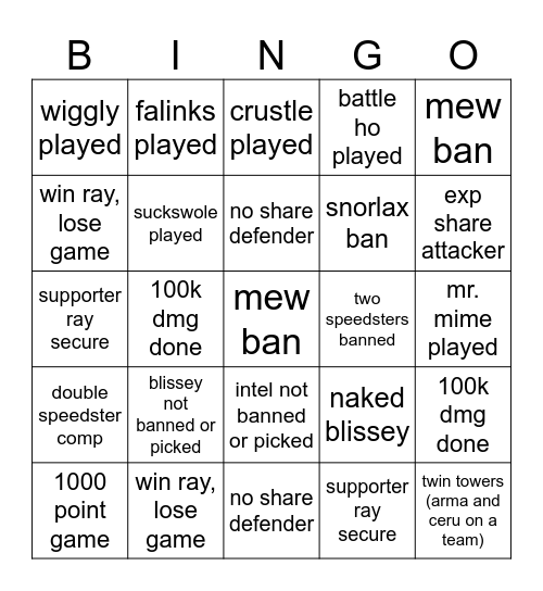 NAIC Bingo Card