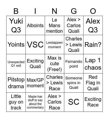 CANADA Bingo Card