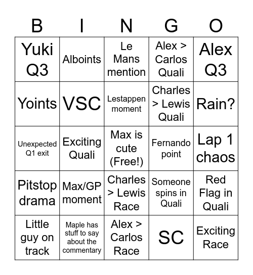CANADA Bingo Card