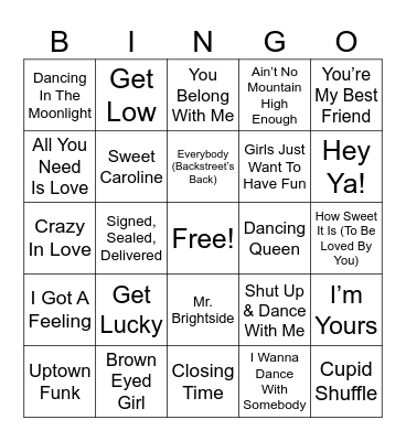Wedding Bingo Card
