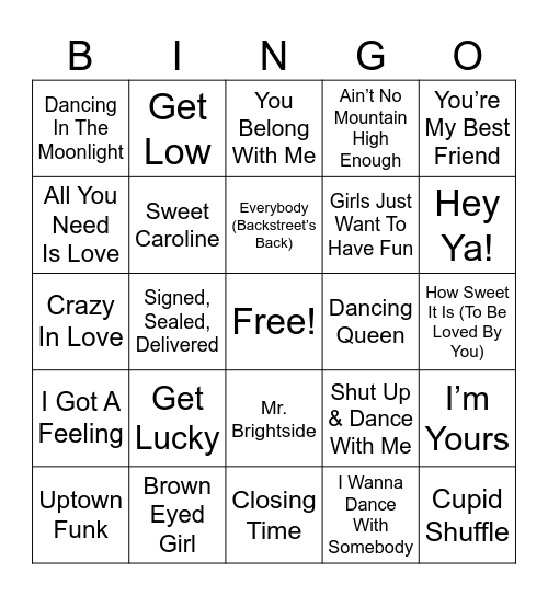 Wedding Bingo Card