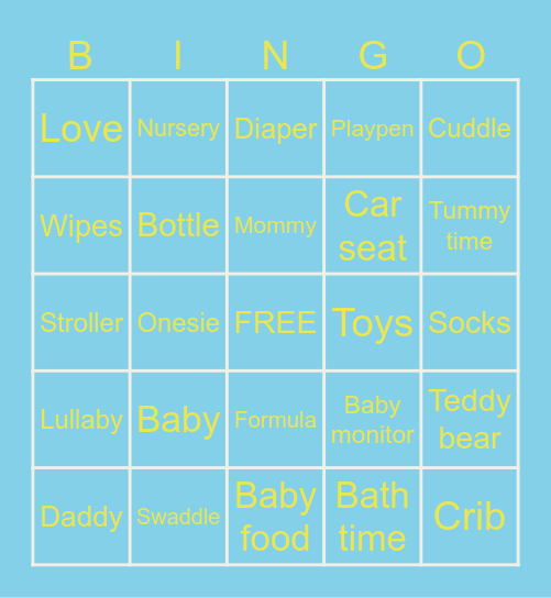 Baby Bingo Card