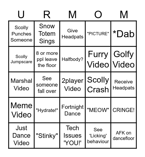 VRD Bingo Card