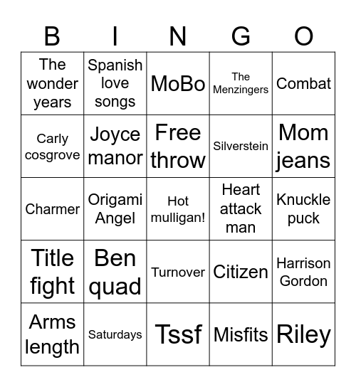 Hot Mulligan Bingo Card