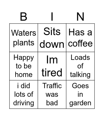 Dad bingo Card