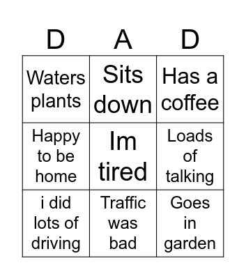 Dad bingo Card