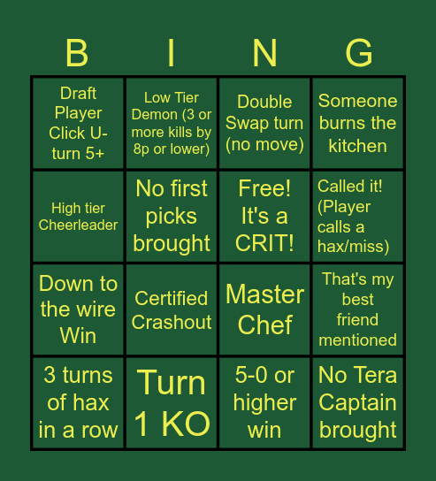 WPF Delta Bingo! Bingo Card
