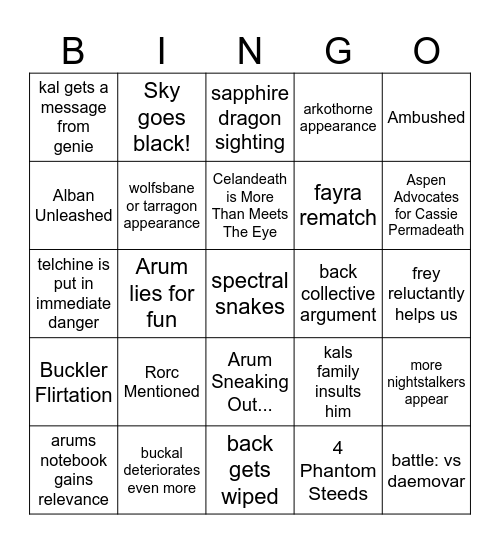 session 12 bingo Card