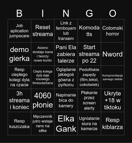Bingo Dylewski Bingo Card
