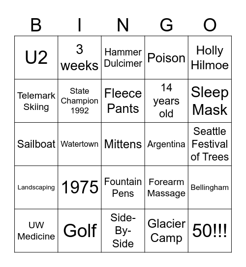 All about ADAM!! Bingo Card