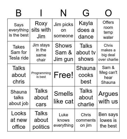 Wyatt party Bingo Card
