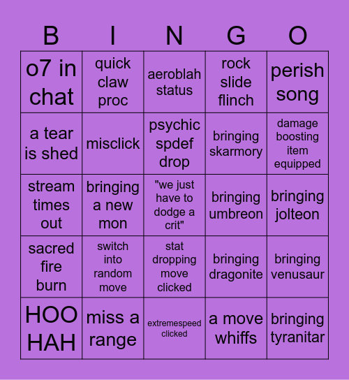 CK+ E4R2 Bingo (Mountain Edition) Bingo Card