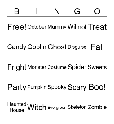 Mrs. Thurlings Halloween Bingo Card