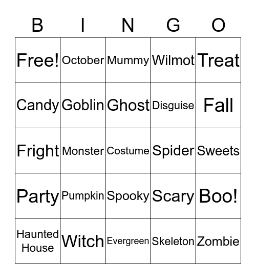 Mrs. Thurlings Halloween Bingo Card