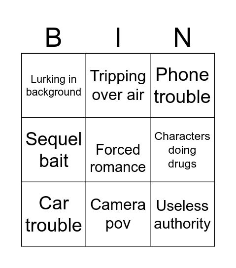 Clown in Cornfield Bingo Card