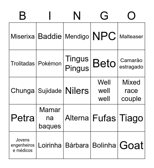 Based Bingo Card