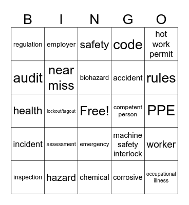 Vocabulary Bingo Card