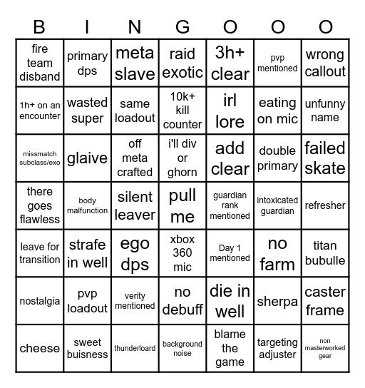 lfg bingo Card