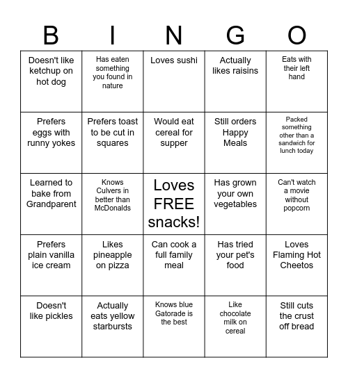 Get to Know You Bingo Card