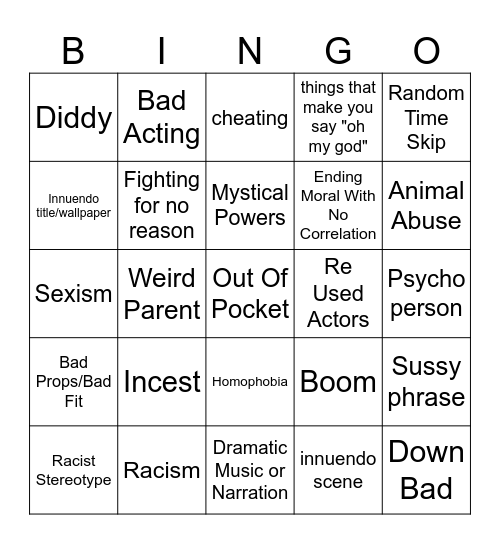 TT Bingo Card