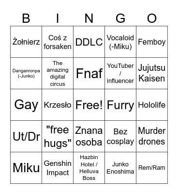Pyrkon 2025 bingo Card