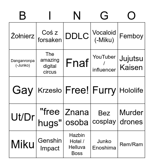 Pyrkon 2025 bingo Card