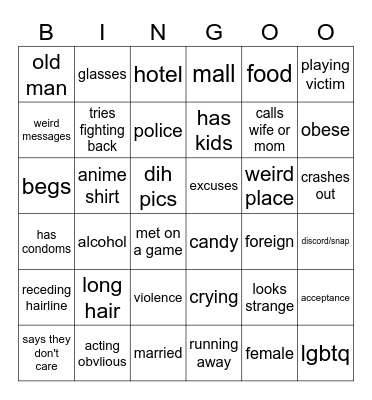 Predator catch bingo Card