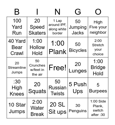 Dryland Bingo Card