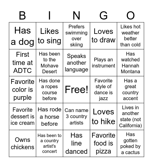 Yeehaw Bingo!! Bingo Card