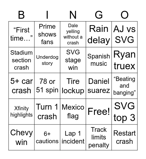 Mexico City  Bingo Card