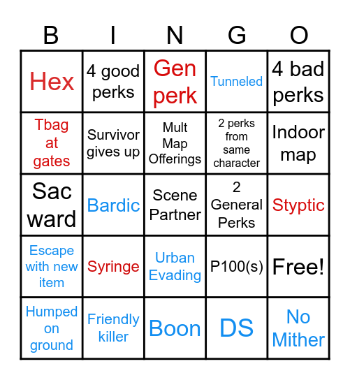 Chaos Shuffle Bingo Card