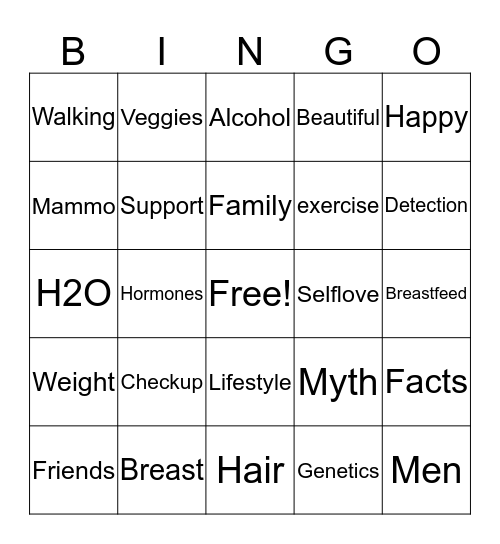 Breathe Easy Spa Bingo Card