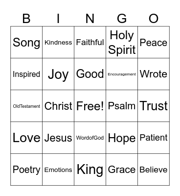 Sermon Bingo Card
