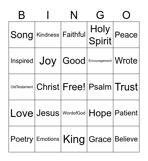 Sermon Bingo Card