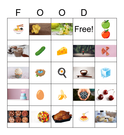 Count & Non-Count Foods Bingo Card