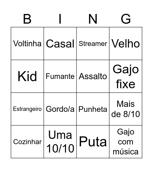 Chat pt Bingo Card