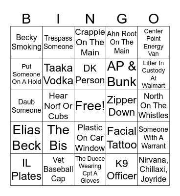 BC BINGO 5 Bingo Card